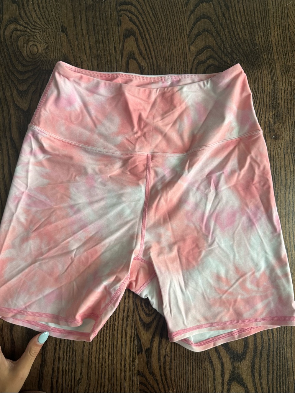 PacSun Pink Tie-Dye High-Waist Bike Shorts